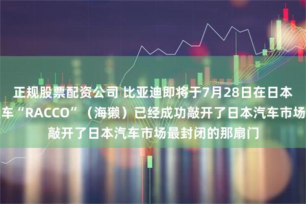 正规股票配资公司 比亚迪即将于7月28日在日本发售的纯电微型车“RACCO”（海獭）已经成功敲开了日本汽车市场最封闭的那扇门